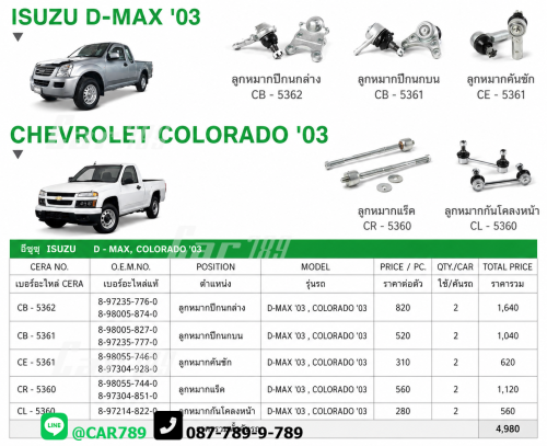 ลูกหมากD-MAX COLORADO