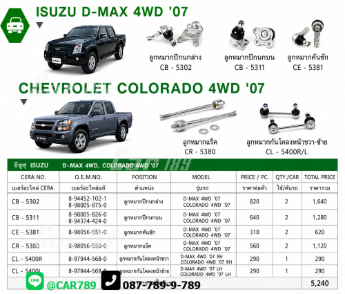 ลูกหมากD-MAX COLORADO